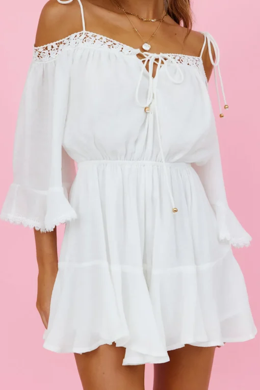Floating Above Romper White