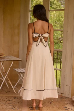 Floating Orchid Maxi Dress White
