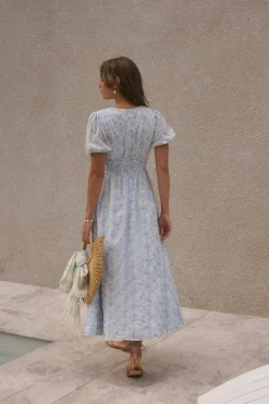 Floral Dreams Maxi Dress Blue