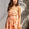 Florence Escape Bubble Hem Mini Dress Orange