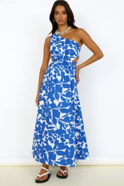 Flowers Bloom Maxi Dress Blue