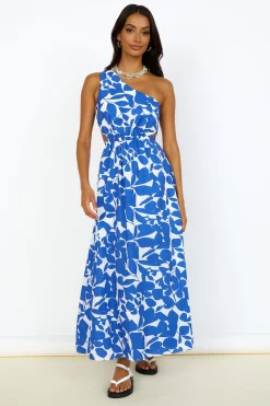 Flowers Bloom Maxi Dress Blue