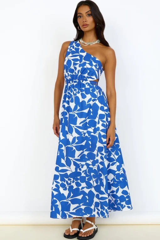 Flowers Bloom Maxi Dress Blue