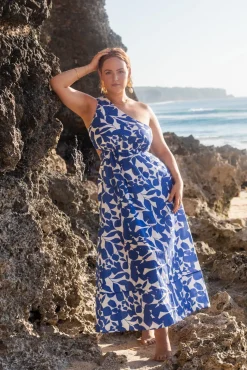 Flowers Bloom Maxi Dress Blue