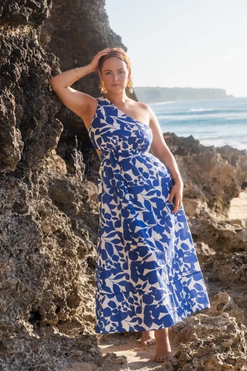 Flowers Bloom Maxi Dress Blue