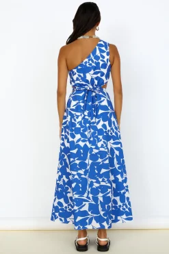 Flowers Bloom Maxi Dress Blue