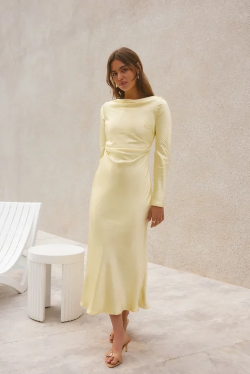 Forget Me Not Satin Maxi Dress Butter