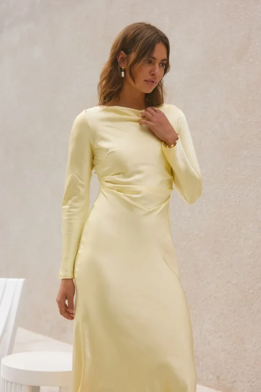 Forget Me Not Satin Maxi Dress Butter