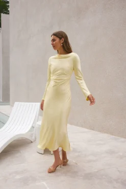Forget Me Not Satin Maxi Dress Butter