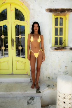 FORTUNATE ONE Capri Swim Top Lemon