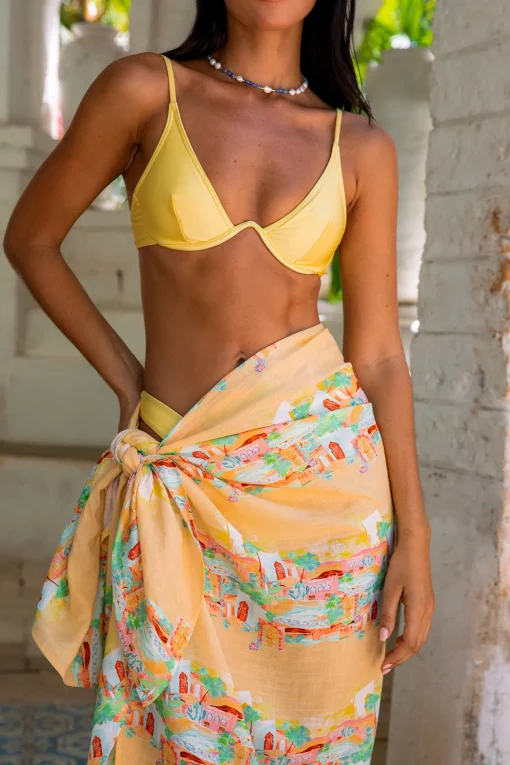 FORTUNATE ONE Paros Swim Top Lemon