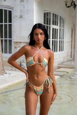 FORTUNATE ONE Rhodes Swim Top Casablanca Print