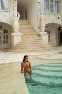 FORTUNATE ONE Rhodes Swim Top Papaya