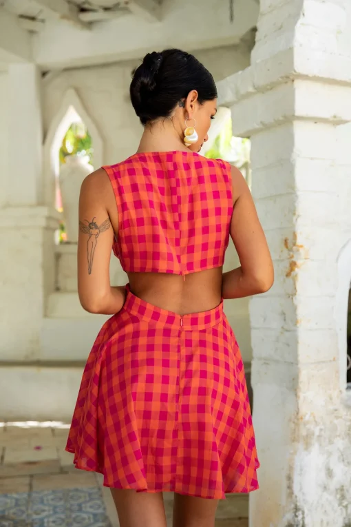 FORTUNATE ONE Sunset Picnic Mini Dress Pink