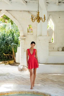 FORTUNATE ONE Sunset Picnic Mini Dress Pink