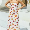 Garden Girl Strapless Maxi Dress Orange