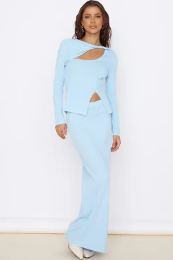 Garden of Eden Maxi Skirt Blue
