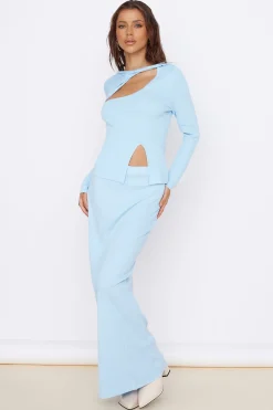 Garden of Eden Maxi Skirt Blue