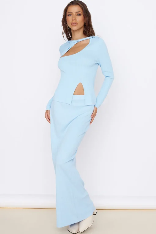 Garden of Eden Maxi Skirt Blue