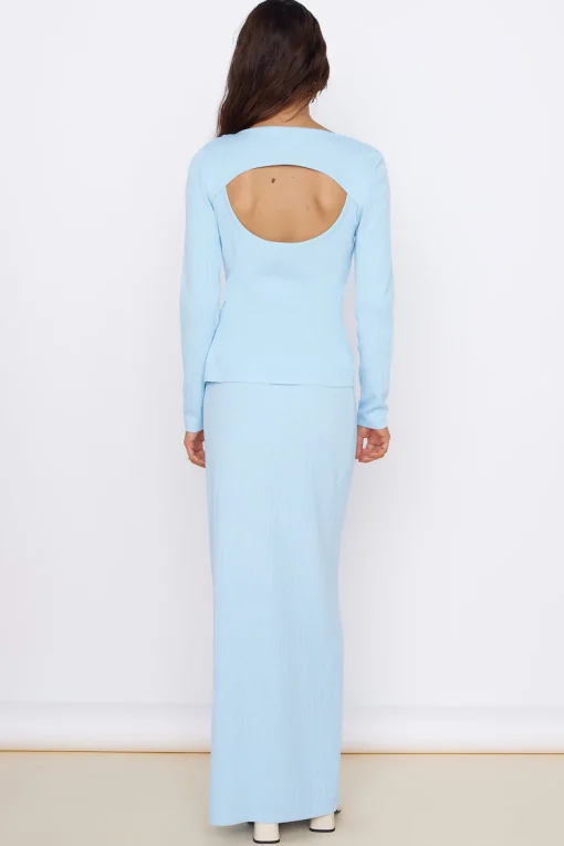 Garden of Eden Maxi Skirt Blue