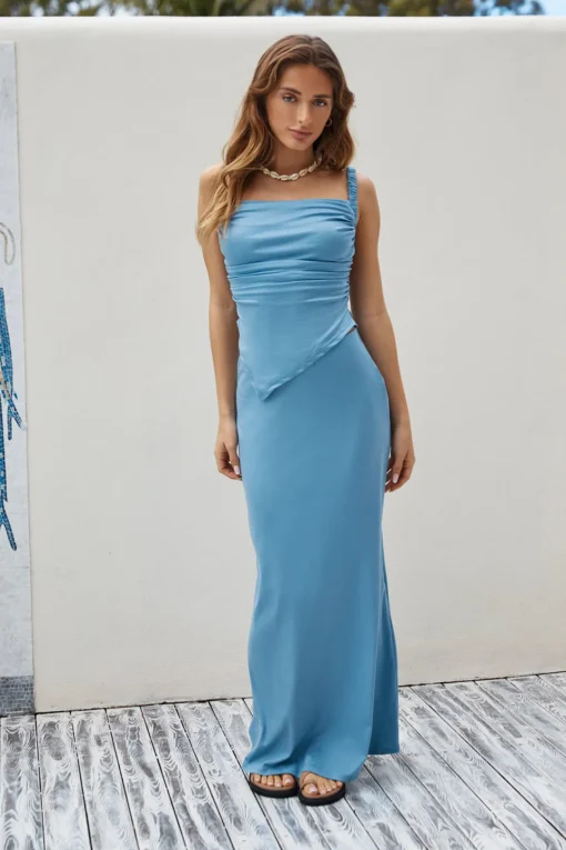 Girls Night Asymmetrical Tank Top Blue