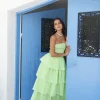 Glass Slipper Strapless Maxi Dress Green