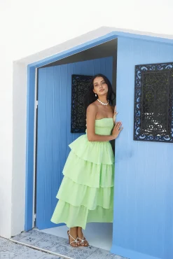 Glass Slipper Strapless Maxi Dress Green