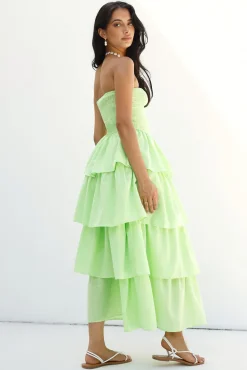 Glass Slipper Strapless Maxi Dress Green