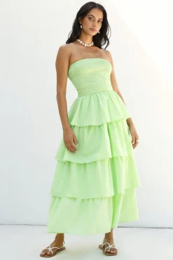 Glass Slipper Strapless Maxi Dress Green