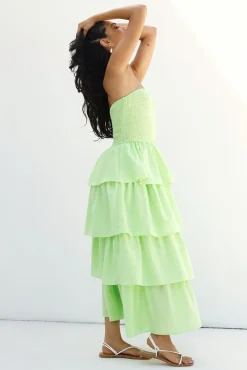 Glass Slipper Strapless Maxi Dress Green
