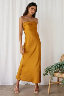 Gleam In Gold Maxi Dress Yellow