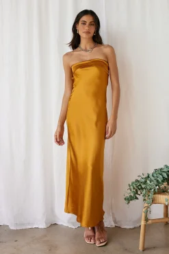 Gleam In Gold Maxi Dress Yellow