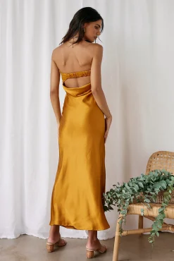 Gleam In Gold Maxi Dress Yellow