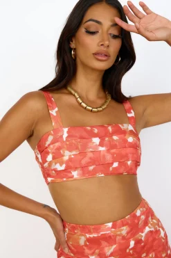 Golden Sunset Crop Top Orange