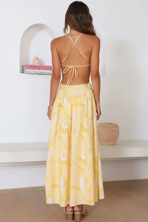 Haze Glow Maxi Dress Yellow