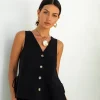 Heading South Vest Top Black