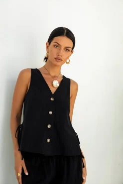 Heading South Vest Top Black