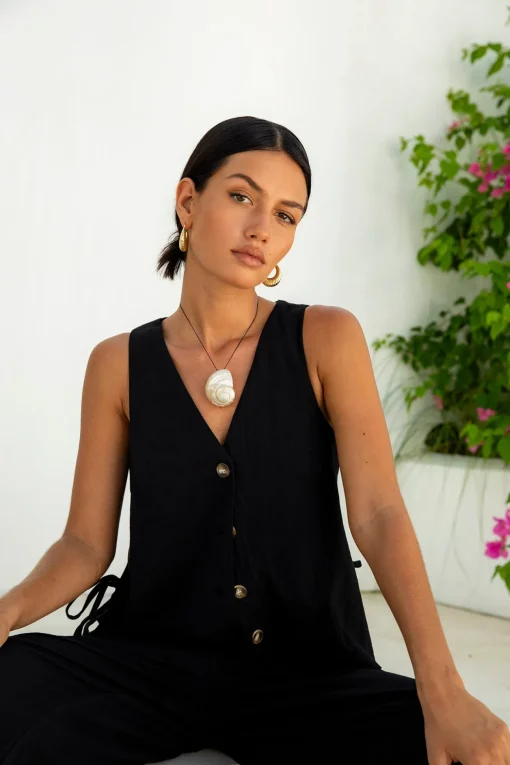 Heading South Vest Top Black