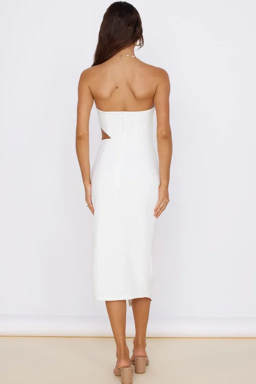 HELLO MOLLY Love At First Sight Midi Dress White