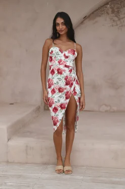 HELLO MOLLY Pretty Petal Girl Midi Dress Red