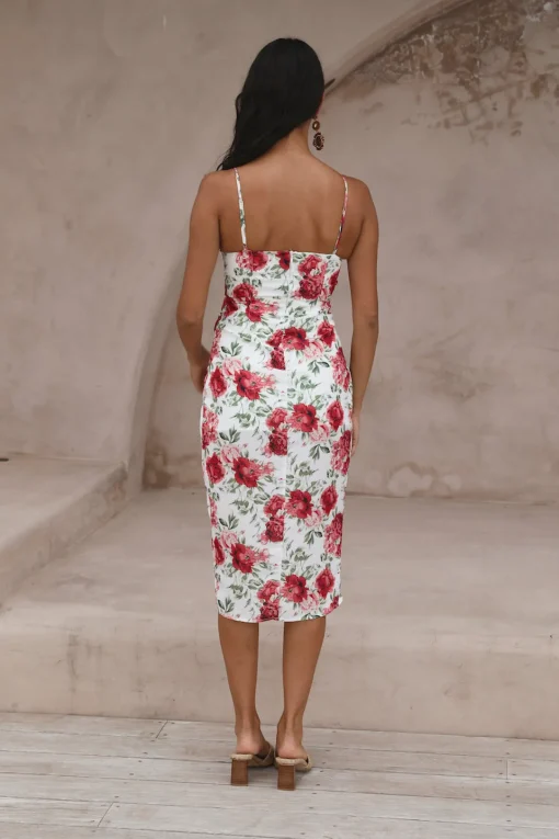 HELLO MOLLY Pretty Petal Girl Midi Dress Red