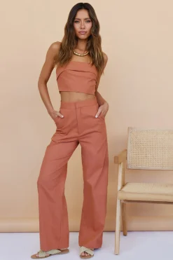 In Hindsight Crop Top Rust