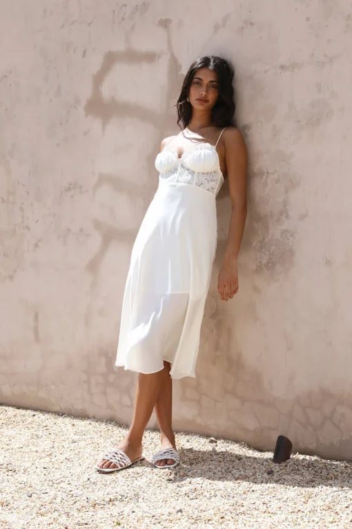 In This Lifetime Midi Dress White