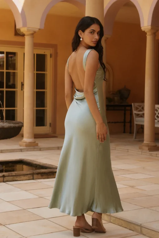 Isabel Carmona Midi Dress Sage Green