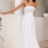Island Time Strapless Maxi Dress White