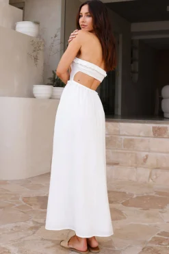 Island Time Strapless Maxi Dress White