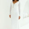 Ivory Moon Maxi Dress White