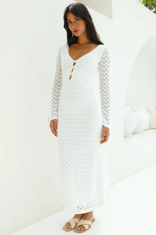 Ivory Moon Maxi Dress White