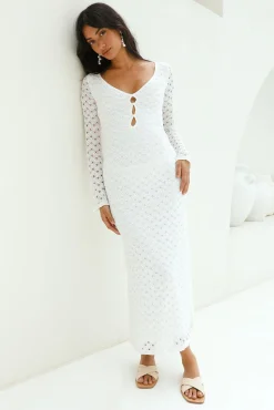 Ivory Moon Maxi Dress White