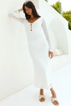 Ivory Moon Maxi Dress White
